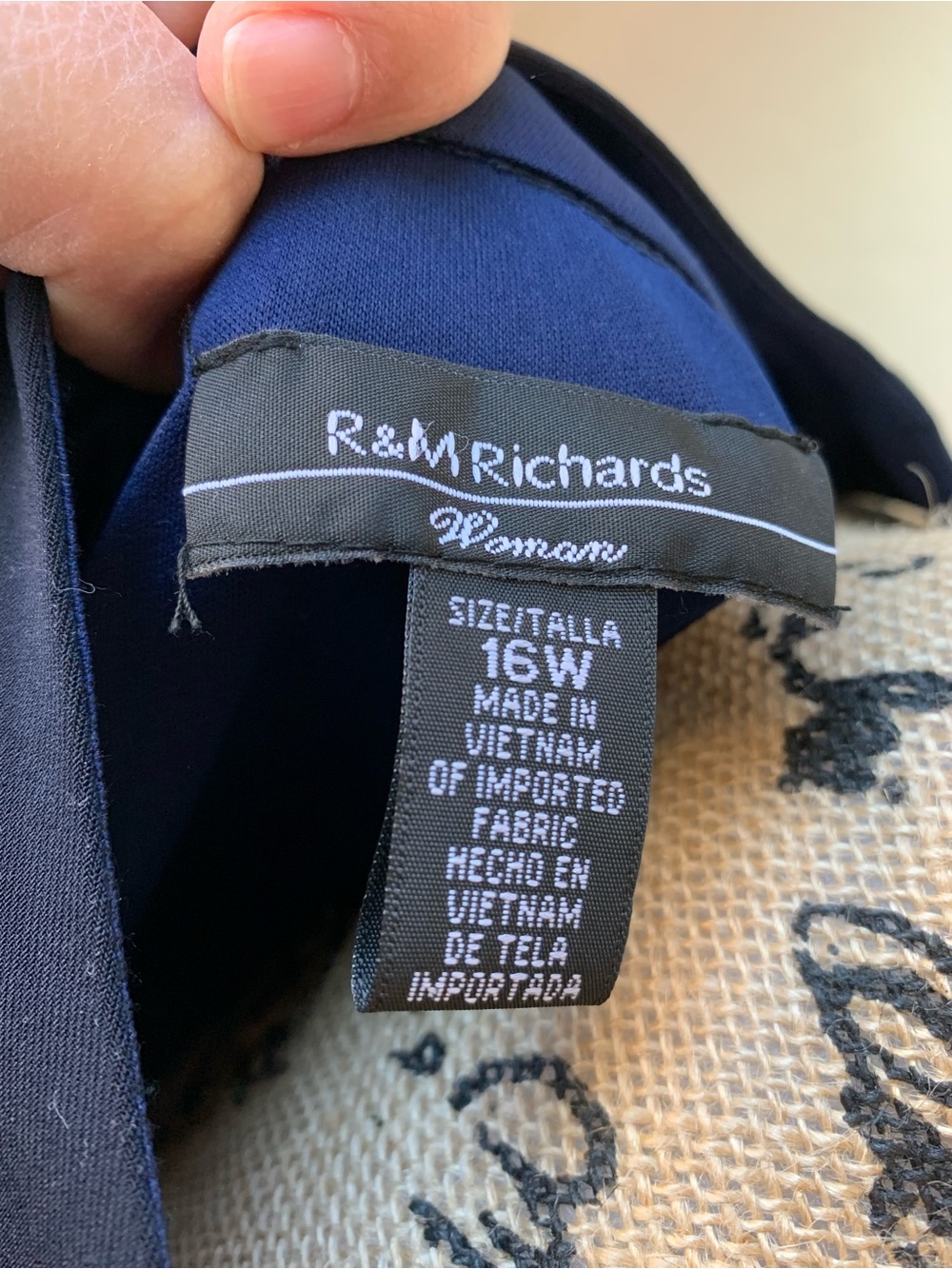 New R&M Richards Navy Women’s Dress Size 16W - Picture 10 of 13